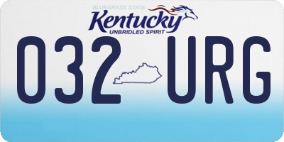 KY license plate 032URG