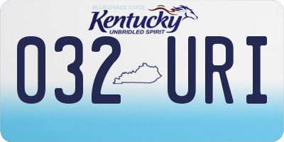 KY license plate 032URI