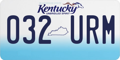 KY license plate 032URM
