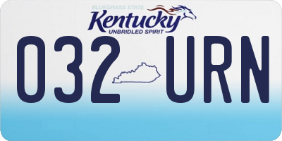 KY license plate 032URN
