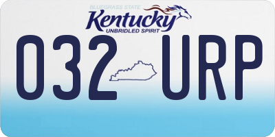 KY license plate 032URP