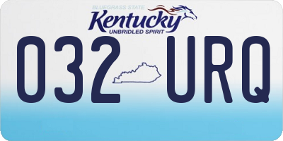 KY license plate 032URQ