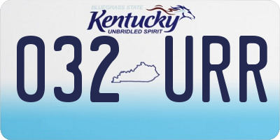 KY license plate 032URR