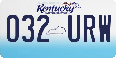 KY license plate 032URW