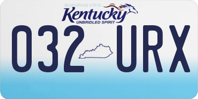 KY license plate 032URX