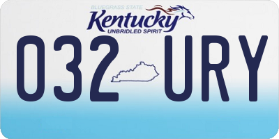 KY license plate 032URY