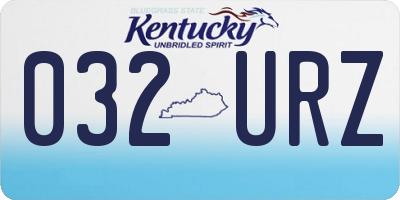 KY license plate 032URZ