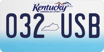 KY license plate 032USB