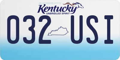 KY license plate 032USI