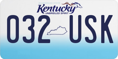 KY license plate 032USK