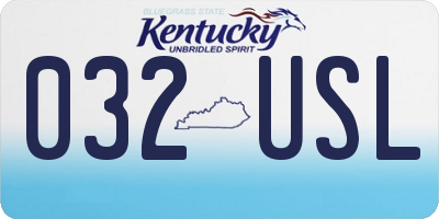 KY license plate 032USL
