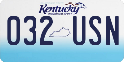 KY license plate 032USN