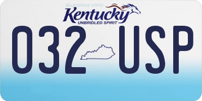 KY license plate 032USP