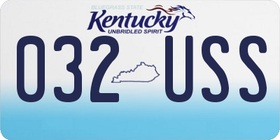 KY license plate 032USS