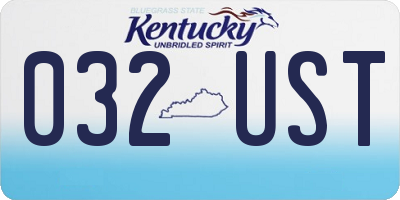 KY license plate 032UST