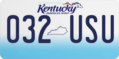 KY license plate 032USU