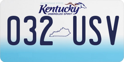 KY license plate 032USV