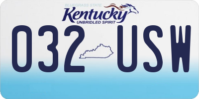KY license plate 032USW