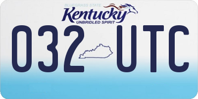 KY license plate 032UTC