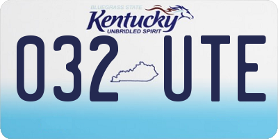 KY license plate 032UTE