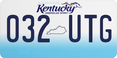 KY license plate 032UTG