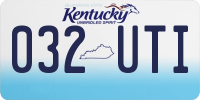 KY license plate 032UTI