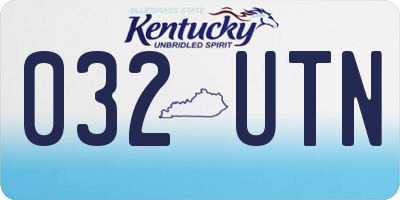 KY license plate 032UTN