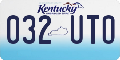 KY license plate 032UTO