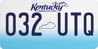 KY license plate 032UTQ