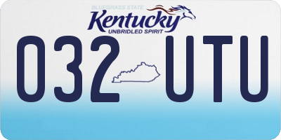 KY license plate 032UTU