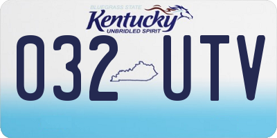 KY license plate 032UTV