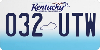 KY license plate 032UTW
