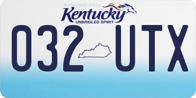 KY license plate 032UTX