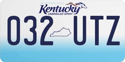 KY license plate 032UTZ