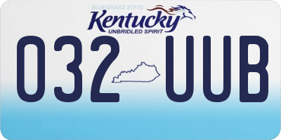 KY license plate 032UUB