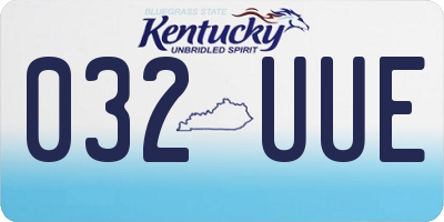 KY license plate 032UUE