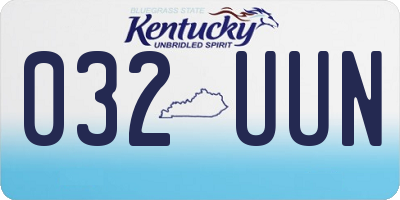 KY license plate 032UUN