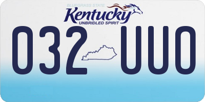 KY license plate 032UUO