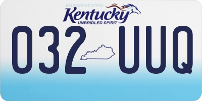 KY license plate 032UUQ