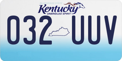 KY license plate 032UUV