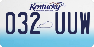 KY license plate 032UUW