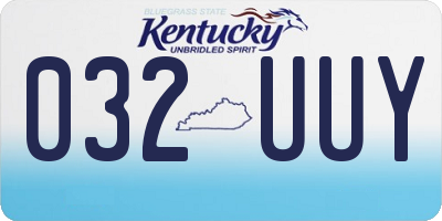 KY license plate 032UUY