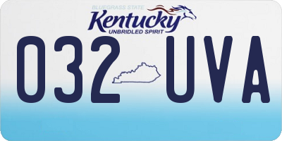 KY license plate 032UVA