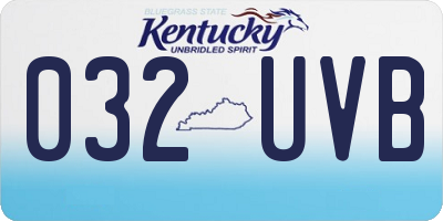KY license plate 032UVB