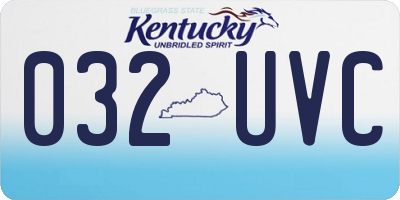 KY license plate 032UVC