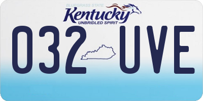 KY license plate 032UVE