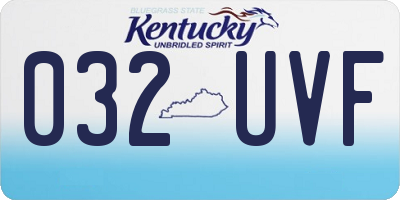 KY license plate 032UVF