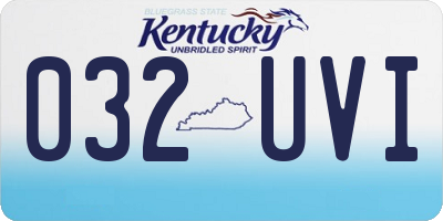 KY license plate 032UVI