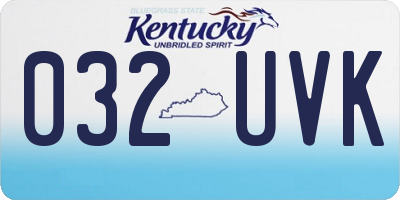 KY license plate 032UVK