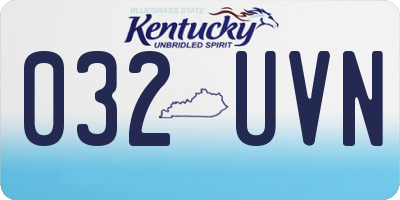 KY license plate 032UVN